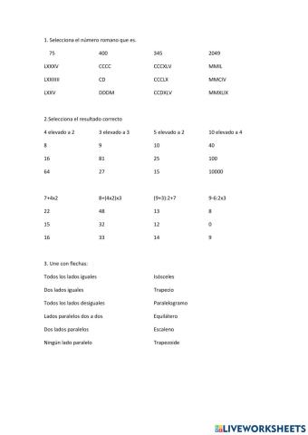 Matemáticas 5º primaria