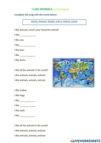 I LIKE ANIMALS Fun Kids English