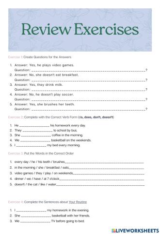 Simple Present Review