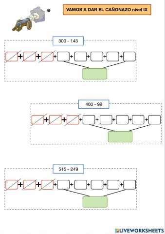 Restas CON LLEVADAS nivel IX