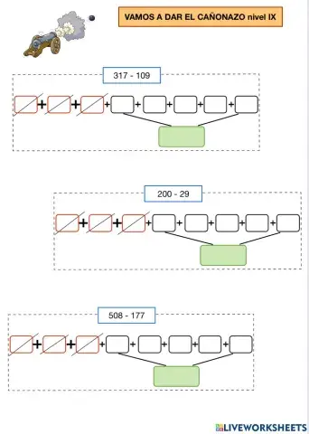 RESTAS CON LLEVADAS nivel IX