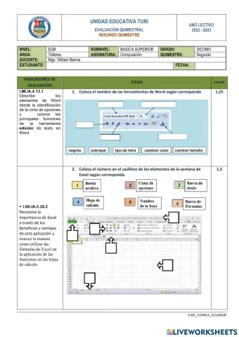 Evaluacion 2q informatica 10mo