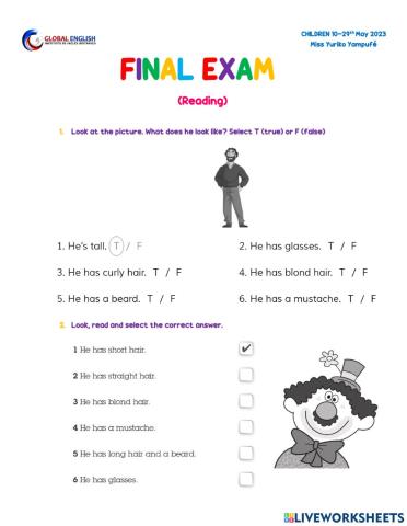 Reading-final exam
