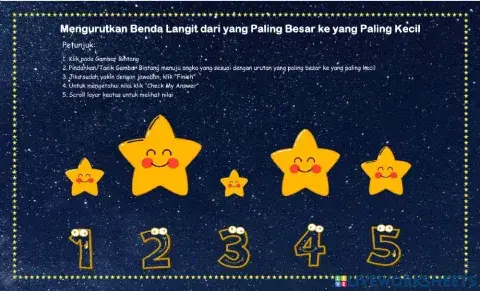 Mengurutkan bintang bintang