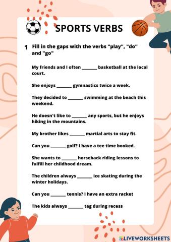 Play, do and go sports verbs