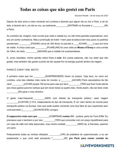 Minhas férias em paris