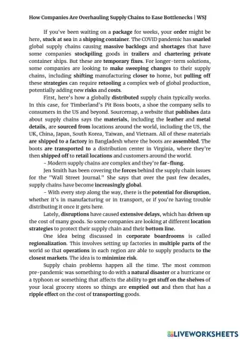 How Companies Are Overhauling Supply Chains to Ease Bottlenecks