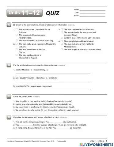 Interchange 1 (Units 11-12)