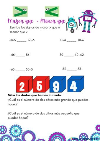 Mayor que - Menor que