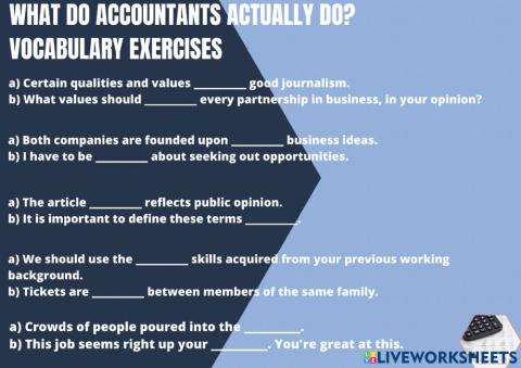What do accountants actually do? - vocab