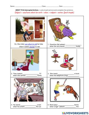 About to and Interrupted Actions