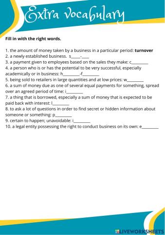 Unit 6 - extra practice