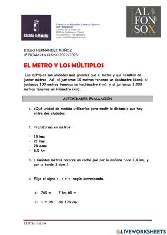 Múltiplos del metro