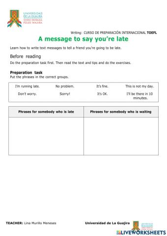 Writing and speaking practice