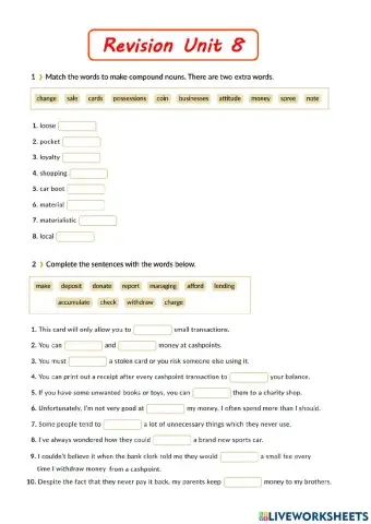 Unit 8 Revision