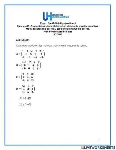 Matrices escalonadas