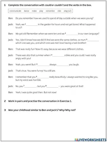 Roadmap A2+ 9C: Could-Couldn't