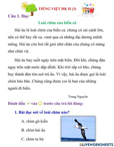 Tiếng Việt Hk2-Loài chim của biển cả-Lớp1