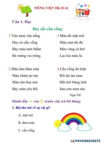 Tiếng Việt Hk2-Cầu vồng-Lớp1