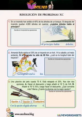 Matemáticas 5º. Resolución de problemas XC