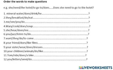 Questions present simple