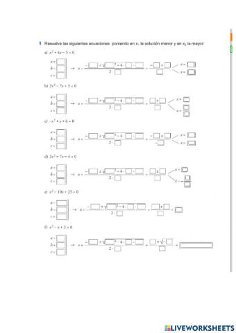 Ecuaciones de segundo grado