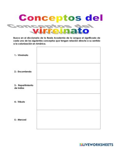 Conceptos del virreinato