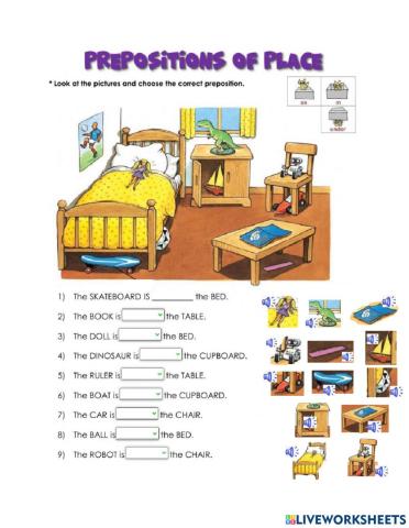 Prepositions of place IN ON UNDER