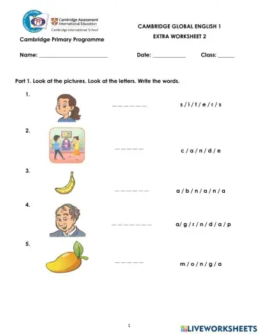 Extra worksheet 2