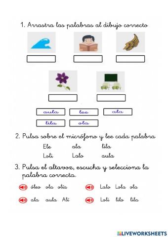 Evaluación lectura: Letra L