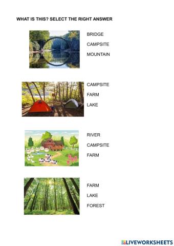 IN THE COUNTRYSIDE: read and select.