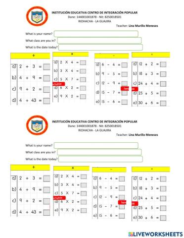 Math basic operations