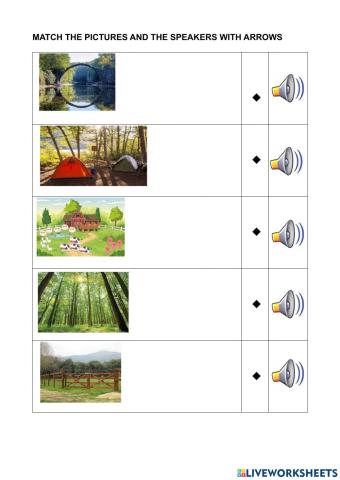 Out in the copuntry, match with arrows