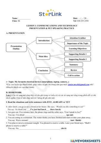 Foreign Teacher-S6-WEEK 1-LESSON 1-PRESENTATION & PET SPEAKING PRACTICE