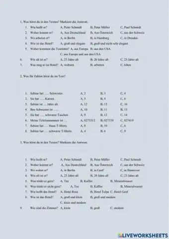 Vorstellung - Zahlen