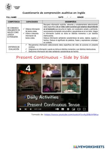 Present continue video