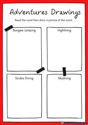 Adventures Drawing activity