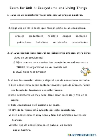 CN UNIT 4: Ecosystems and Living Things