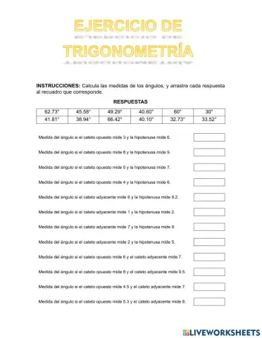 Ejercicios de trigonometría