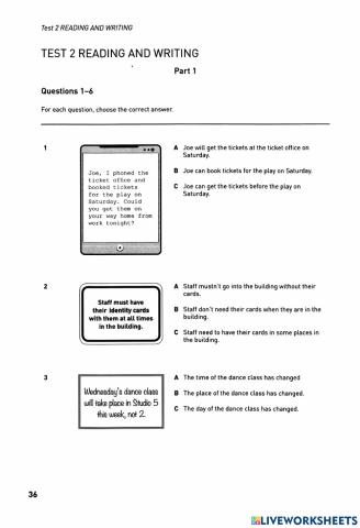KEY Reading Practice (C Test 2)