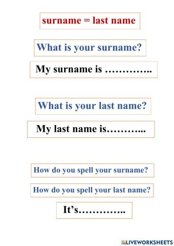 Introduce yourself 2 - speaking