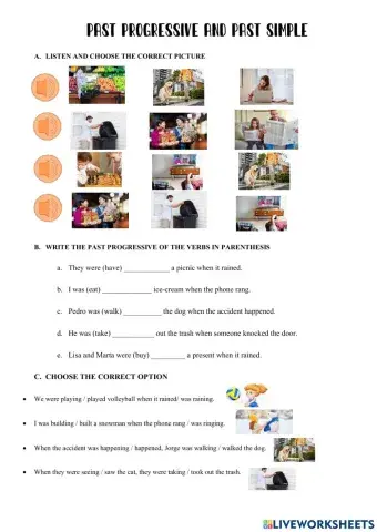Past progressive- simple nsm