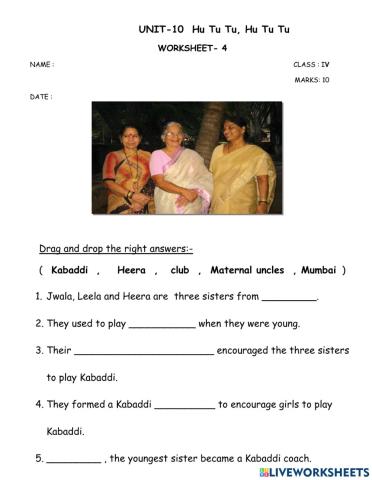 Unit 10. Hu Tu Tu, Hu Tu Tu,