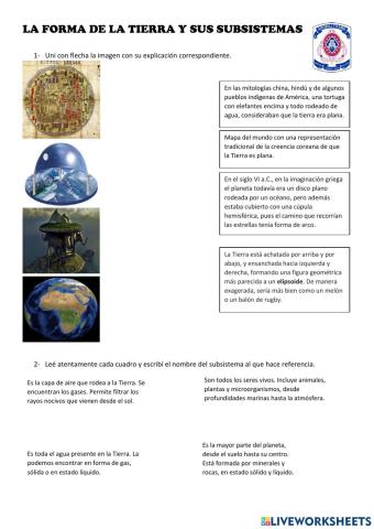 La tierra y sus subsistemas