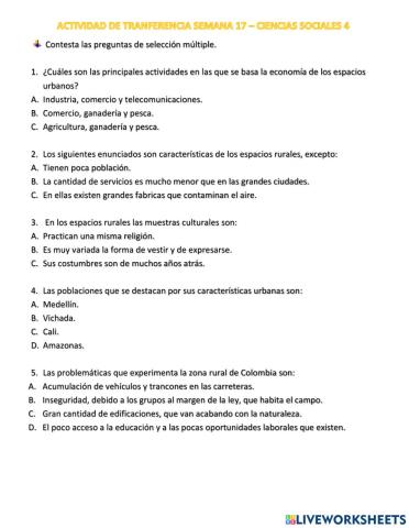 Zonas rurales y urbanas de colombia