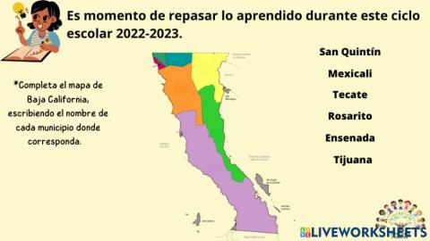 Ubico los municipios de Baja California