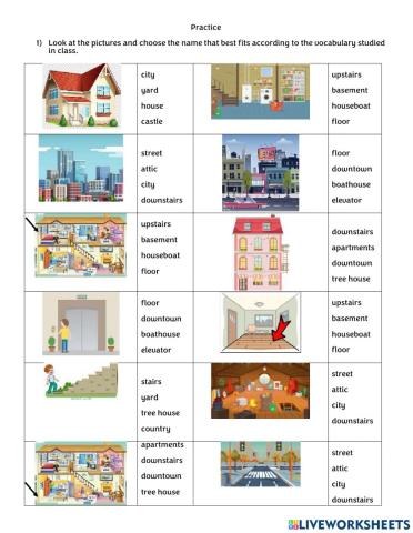 Vocabulary House-numbers -town