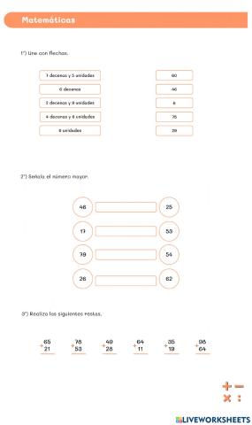 Operaciones matemáticas primaria