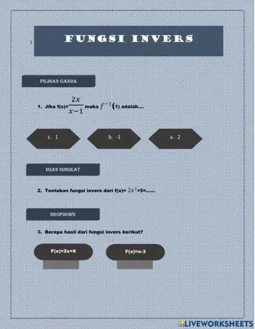 Fungsi Invers Matematika
