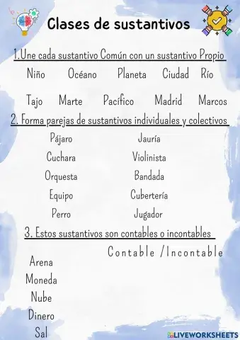 Clases de sustantivos